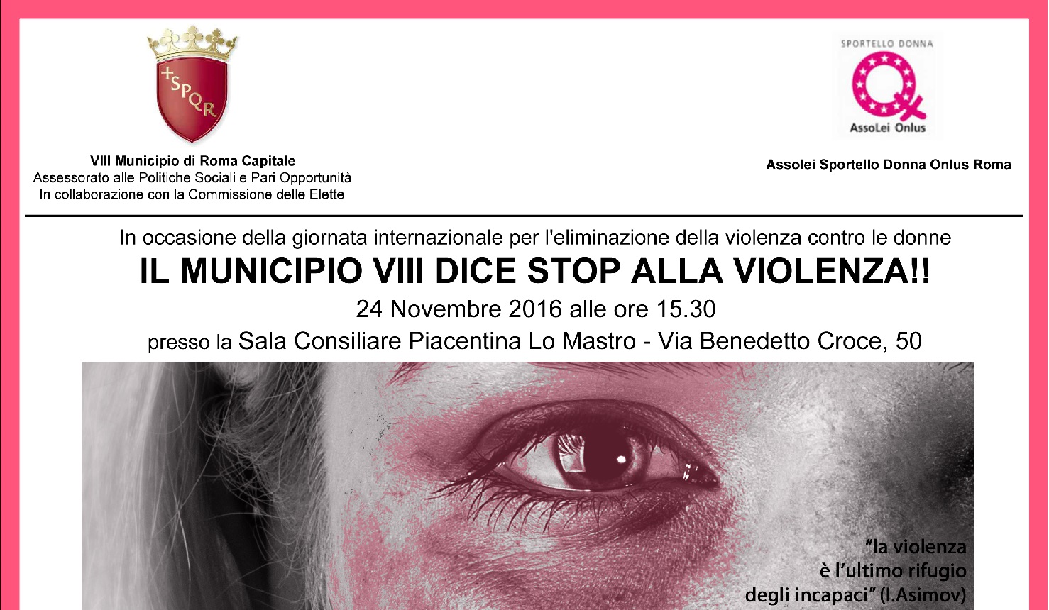 Il Municipio VIII dice stop alla violenza sulle donne