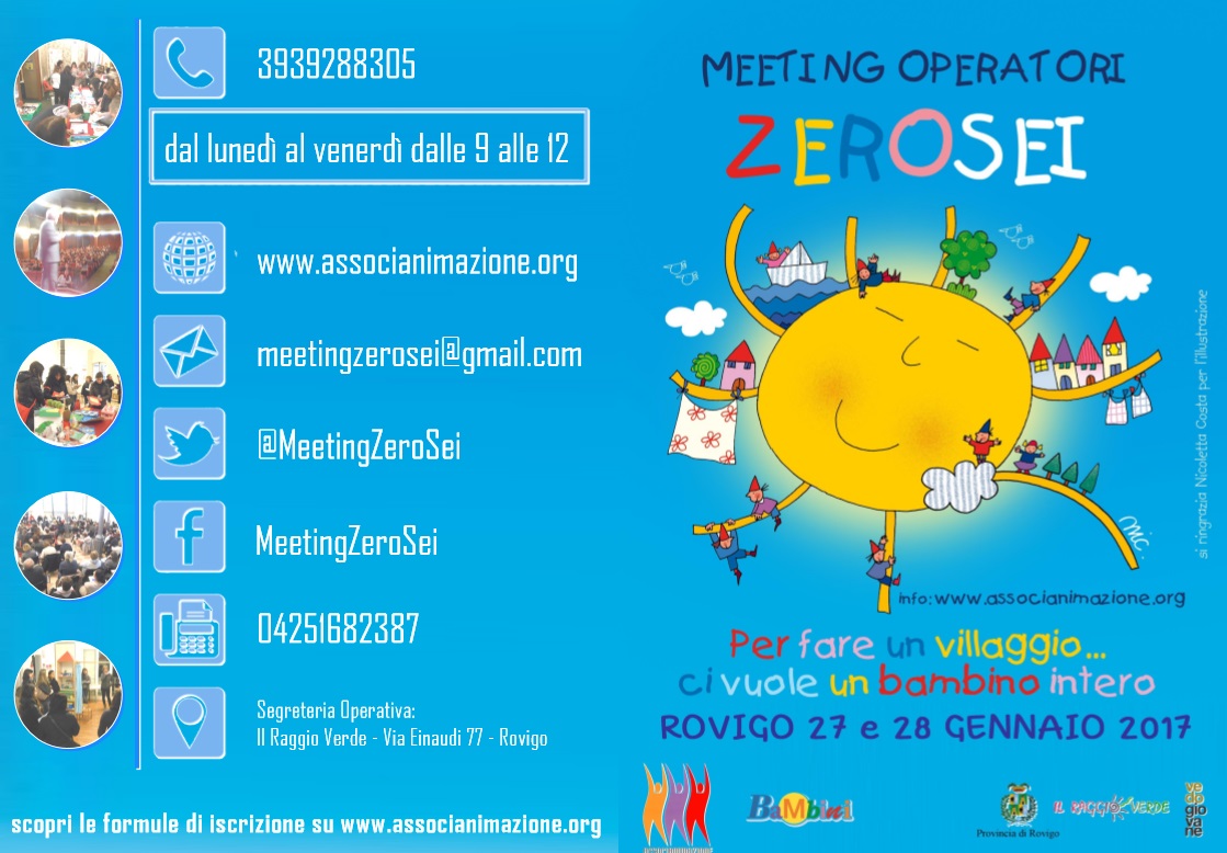 Il Meeting degli operatori ZeroSei. A Rovigo il 17 e 28 gennaio 2017